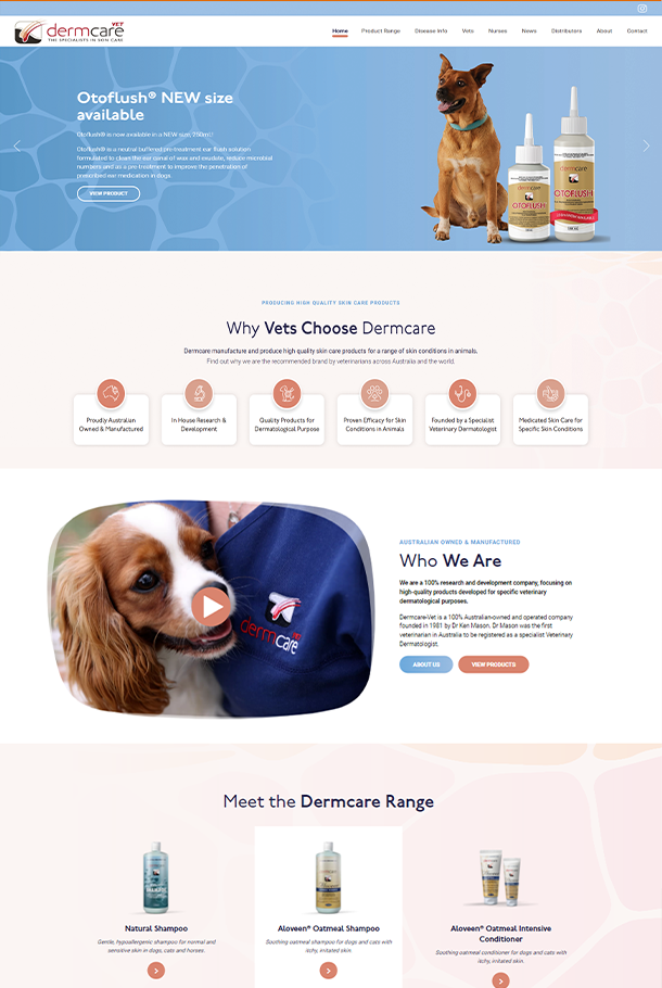 dermcare home-page mock-up design.