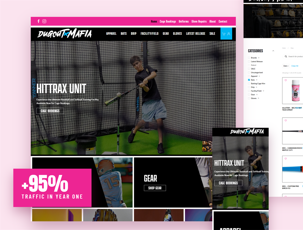 Dugout Mafia Sports eCommerce website built by iSonic Digital