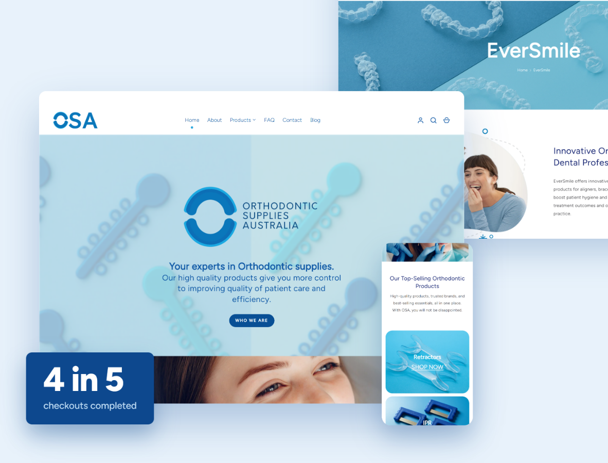 Orthodontic Supplies Australia eCommerce website built by iSonic Digital