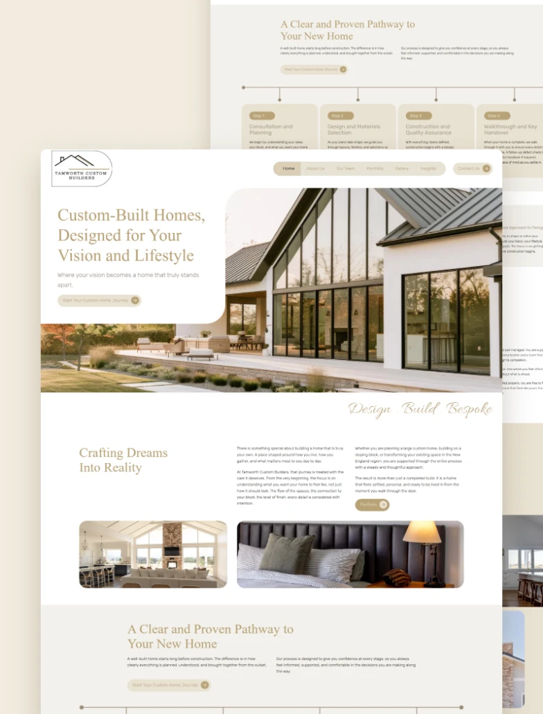 Tamworth Custom Builders custom home builder website built by iSonic Digital